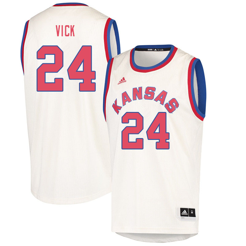 Men #24 Lagerald Vick Kansas Jayhawks College Basketball Jerseys Sale-Cream - Click Image to Close